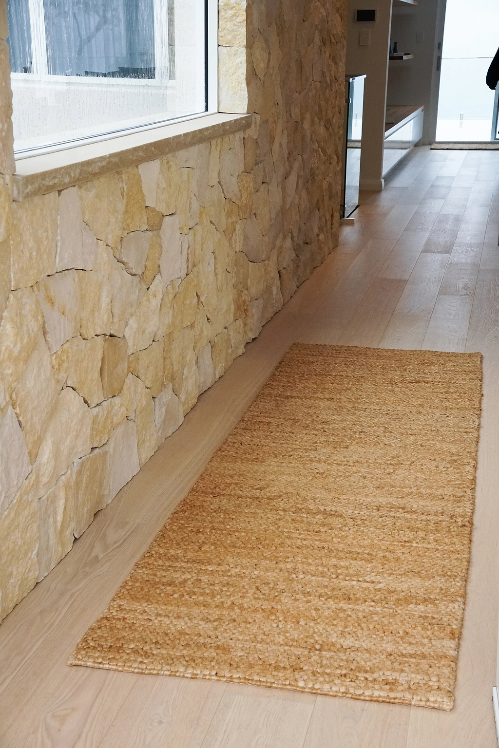 Gaia Loop Weave Jute Runner Rug in Natural