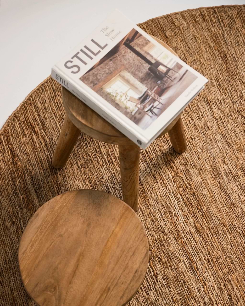 Lavanya Round Jute Rug in Natural