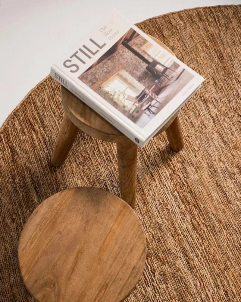 Lavanya Round Jute Rug in Natural