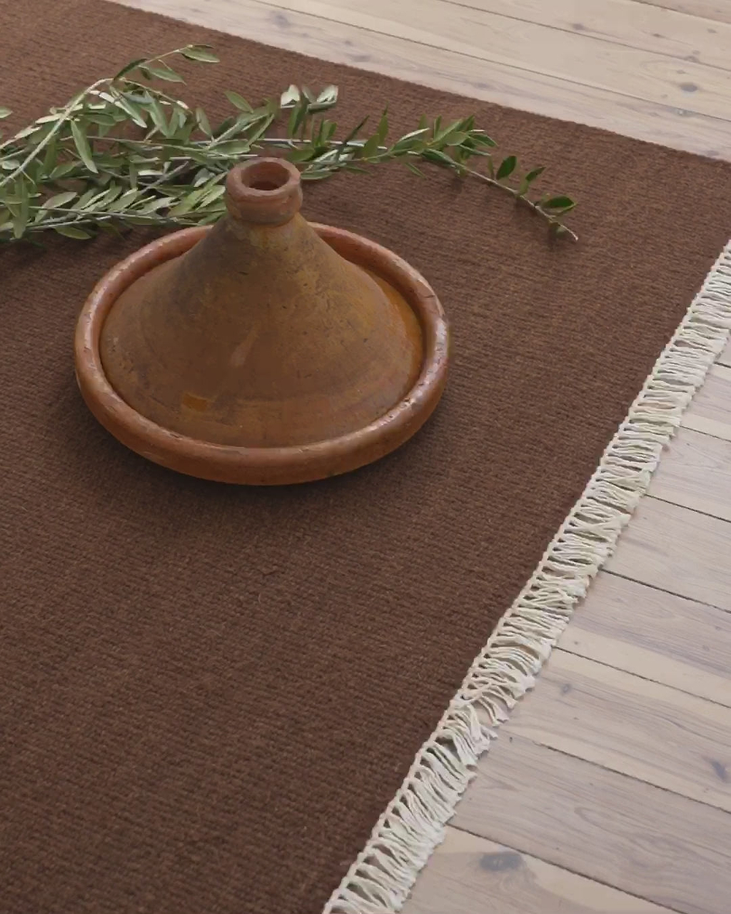 Terrain Reversible Wool Rug in Burnt Umber