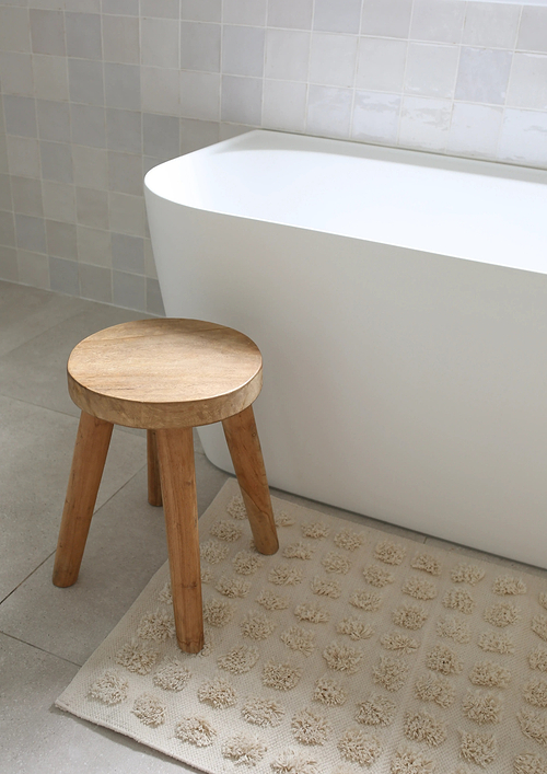 Merry Handwoven Cotton Bathmat in Natural