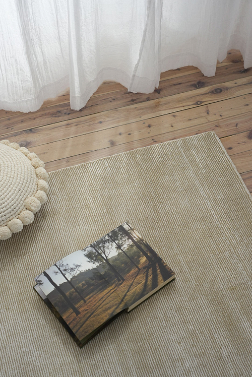 Yarra Linea Rug in Olive and Cream