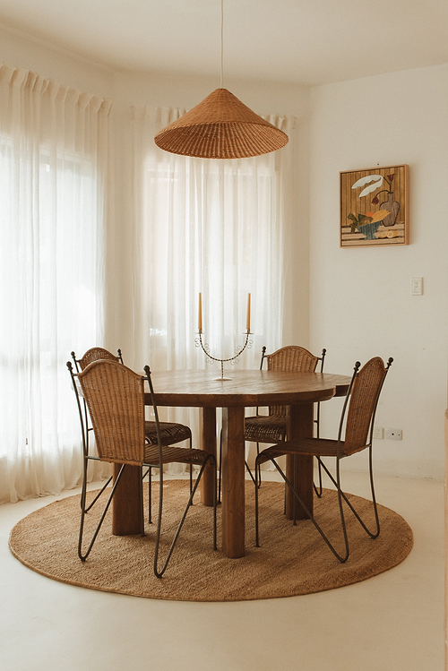 Dharana Jute Round Rug in Natural