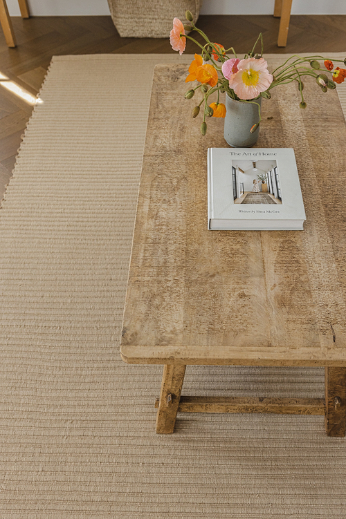 Mendocino Wool & Jute Rug in Latte