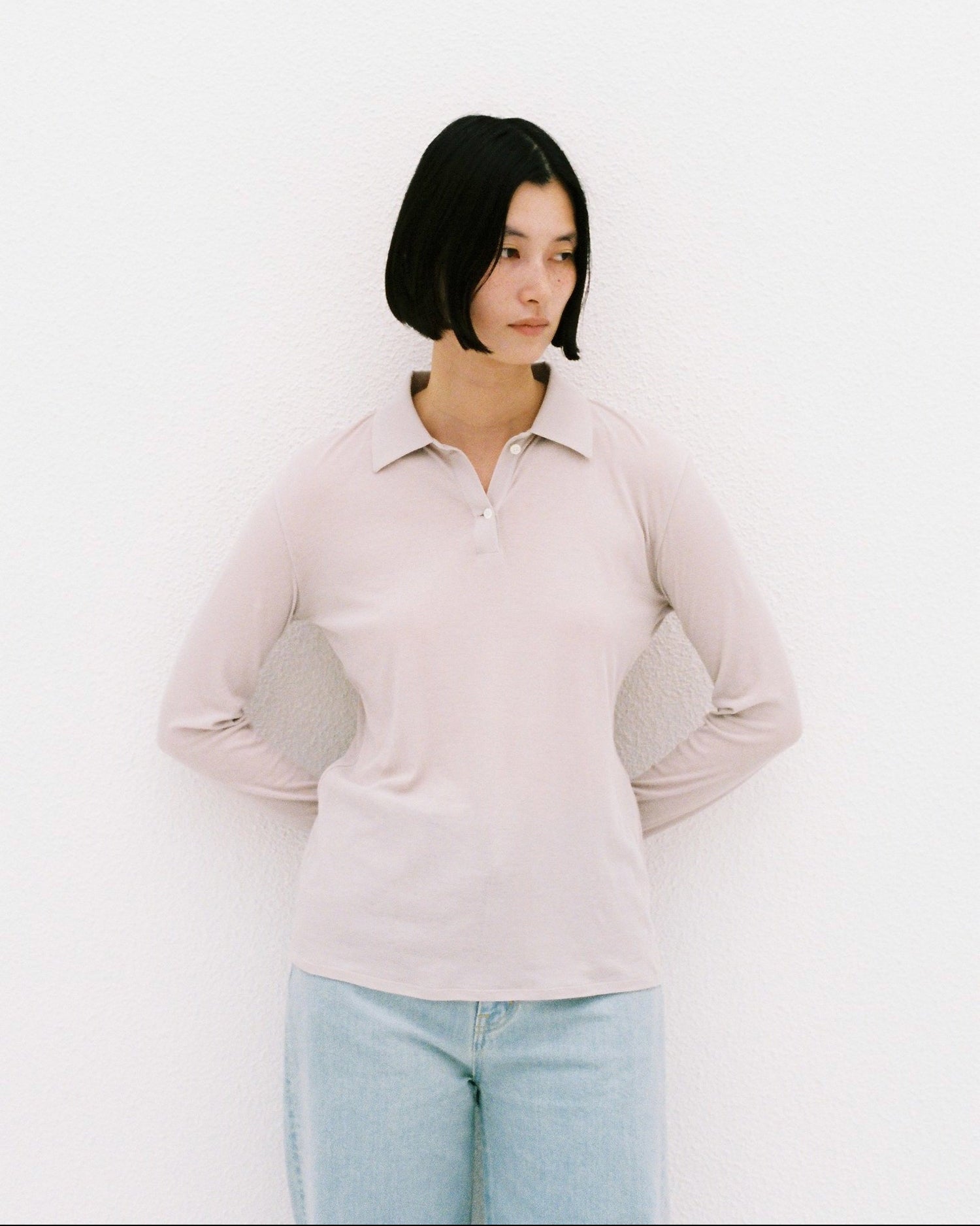 Tu es mon Tresor（トゥ エ モン トレゾア）】Long-Sleeve Polo Shirt