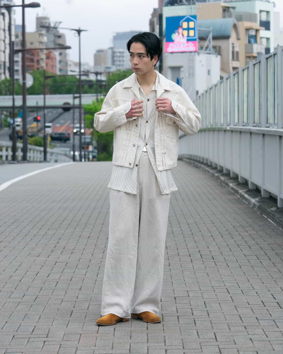 TANAKA】ザ・ジーンズジャケット | ホワイトデニムジャケット | 刺繍 TANAKA】ザ・ジーンズジャケット | ホワイトデニムジャケット | 刺繍