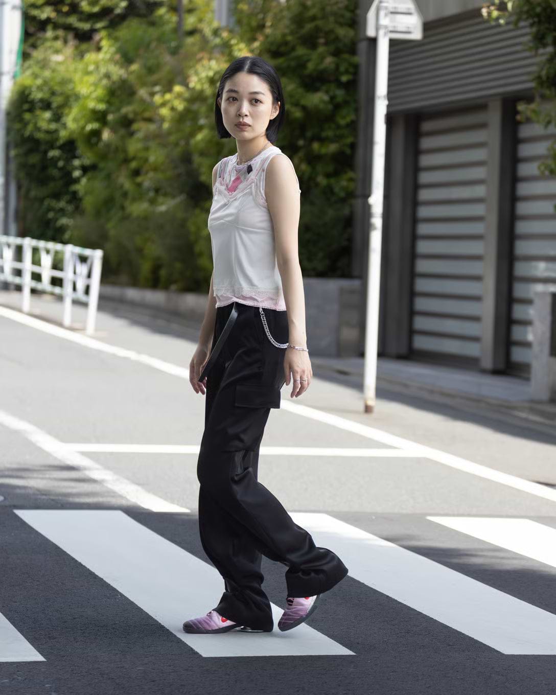 KANAKO SAKAI】サテンカーゴパンツ | トラウザー | ワークパンツ | F KANAKO SAKAI】サテンカーゴパンツ | トラウザー | ワークパンツ | F