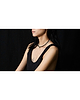 【26AW】ハウロウハートチャームラウンドストーンネックレス