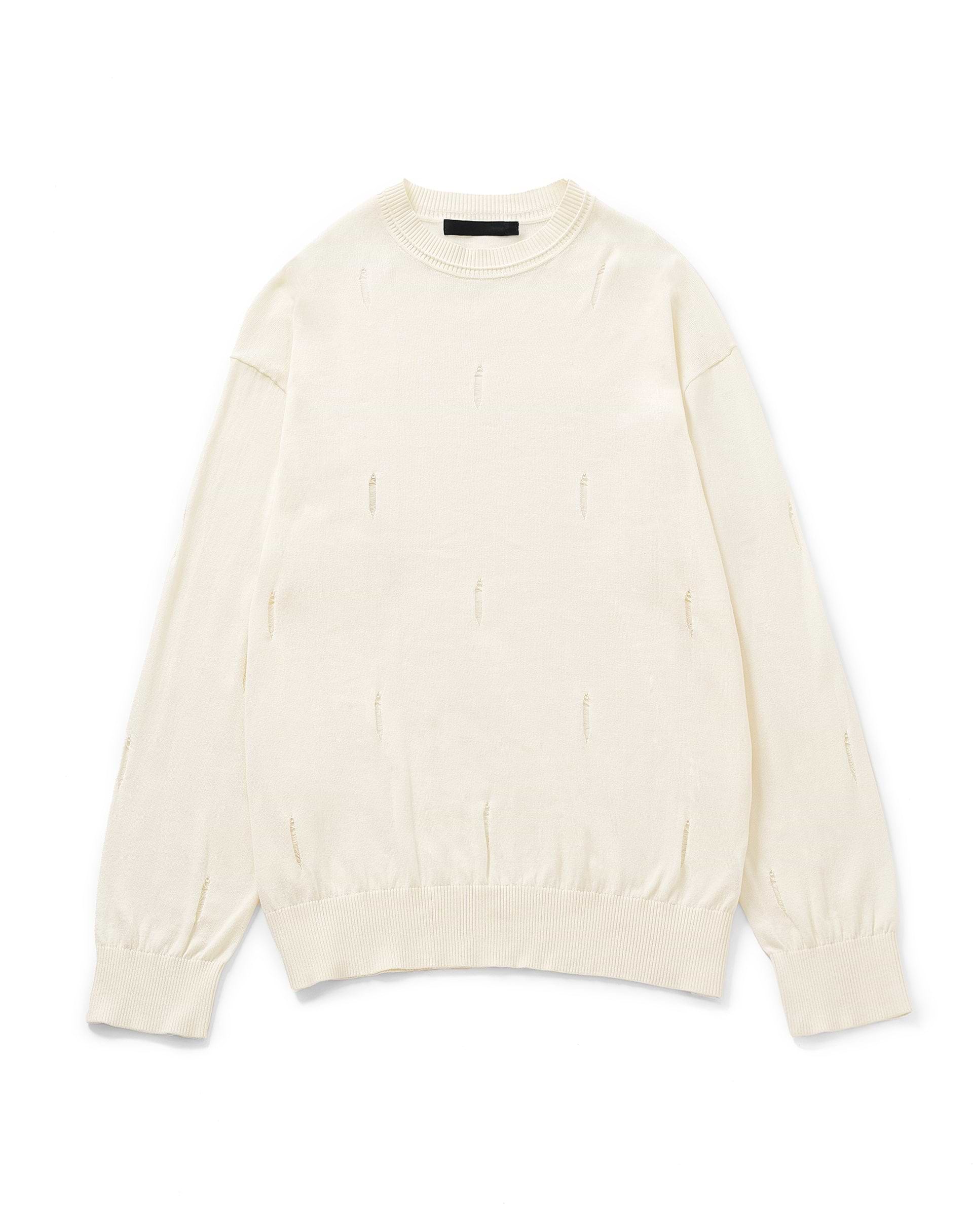 TARO HORIUCHI / th products】ダメージホールニットプルオーバー