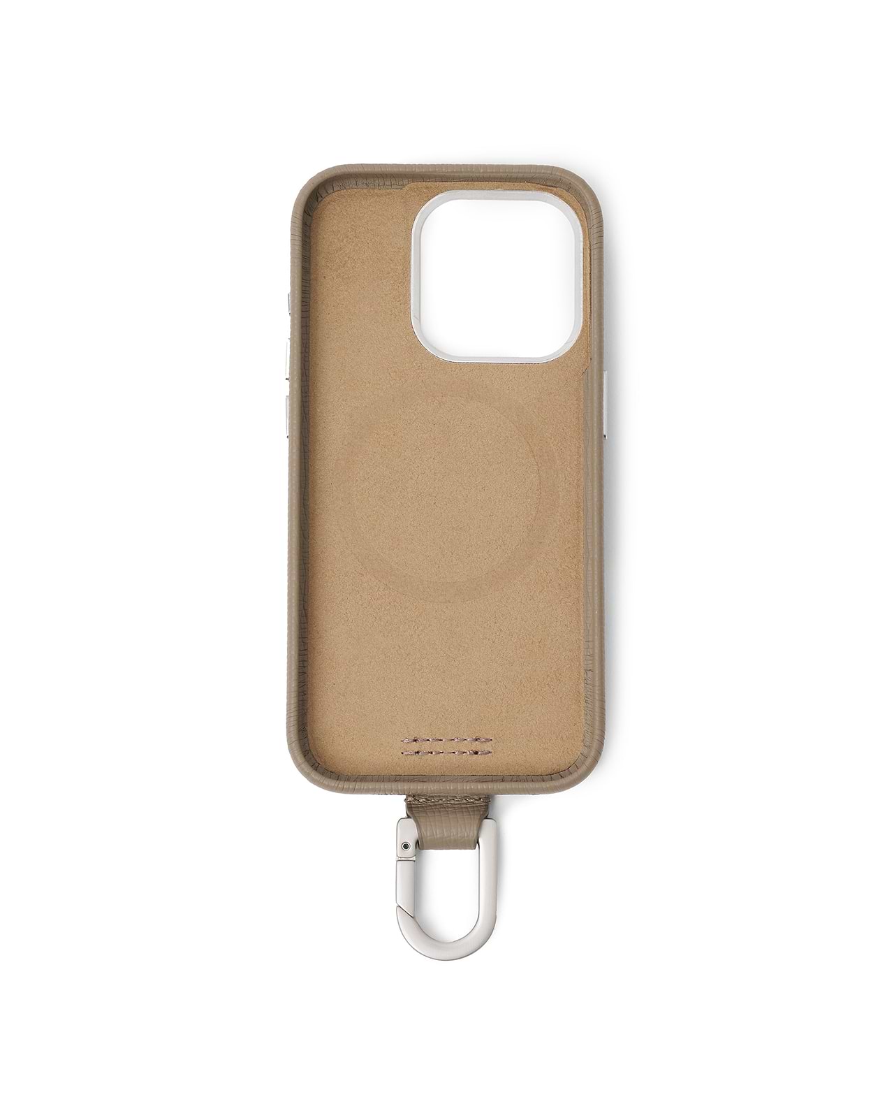 カラビナ付iPhoneケース（トープ）