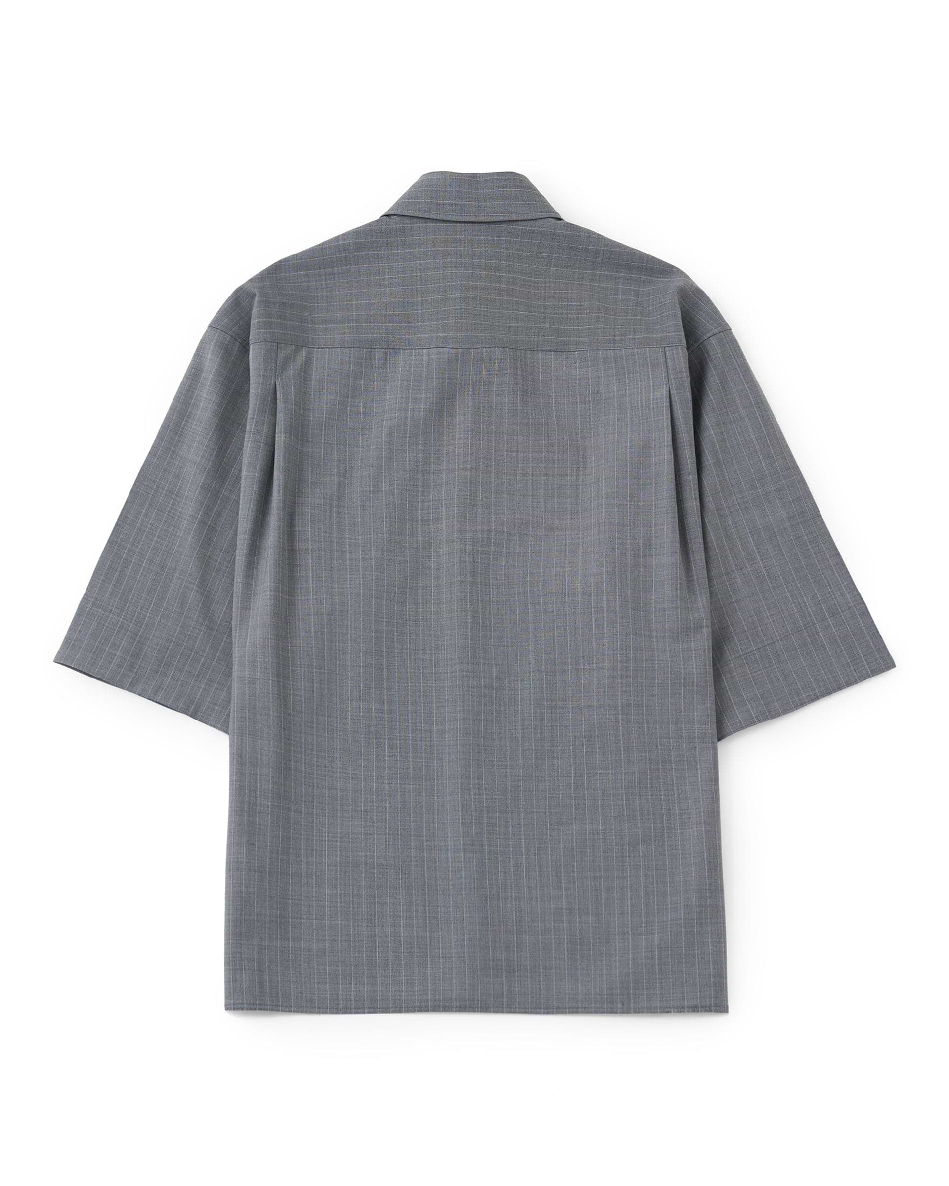 th products】EDWARD / ビッグスリーブS/Sシャツ | ストライプ グレー