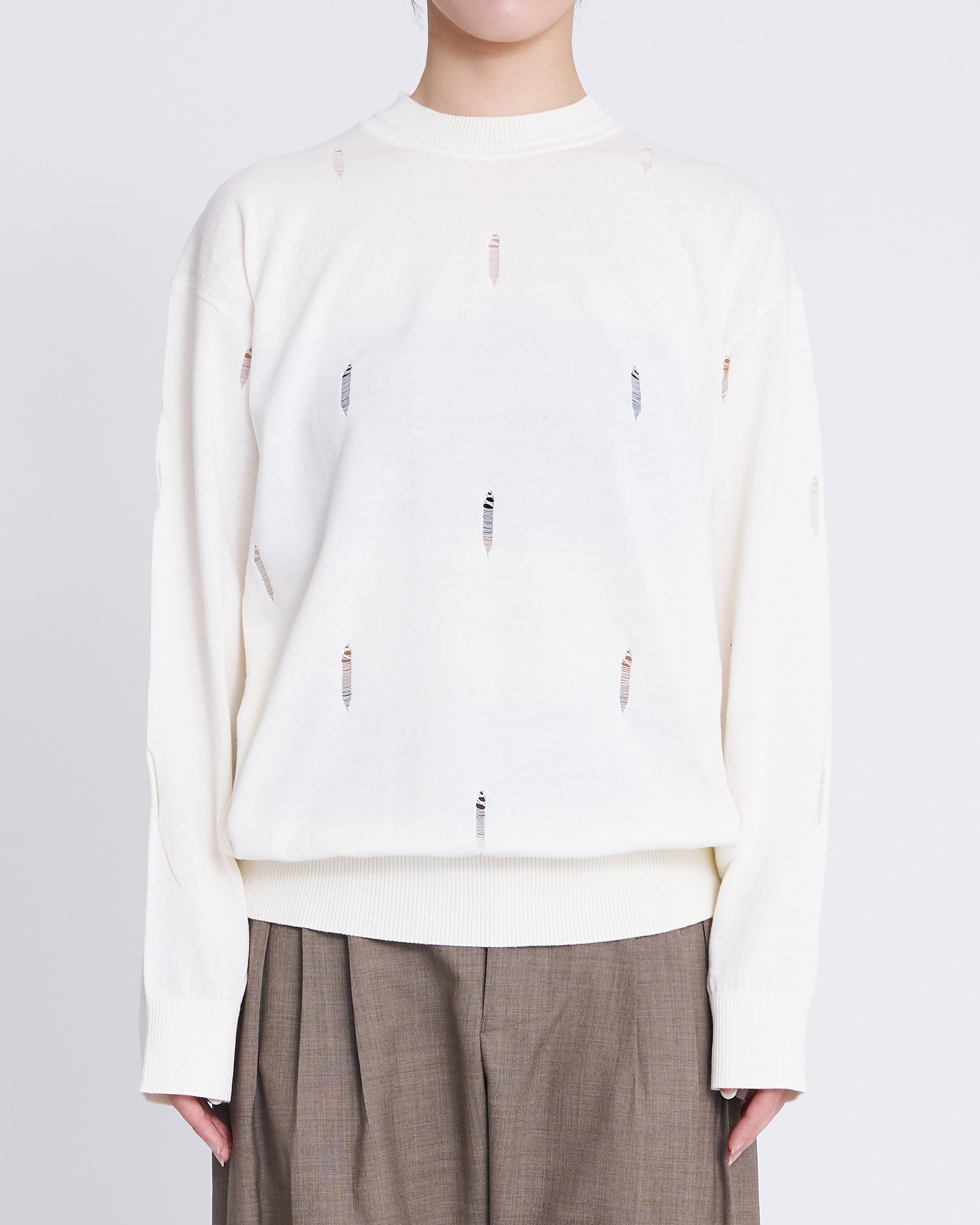 TARO HORIUCHI / th products】ダメージホールニットプルオーバー