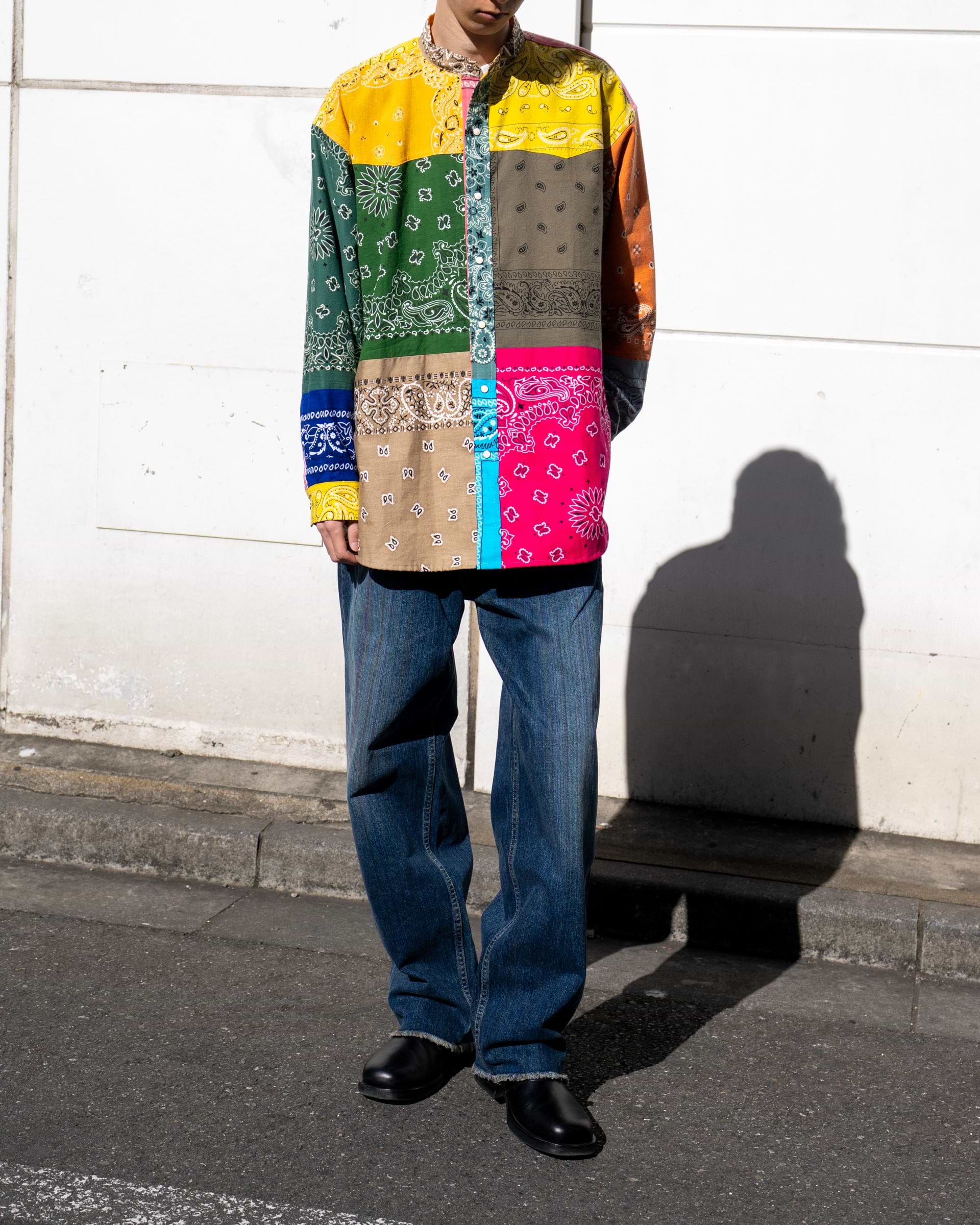 Children of the discordance】バンダナパッチワークLSシャツ
