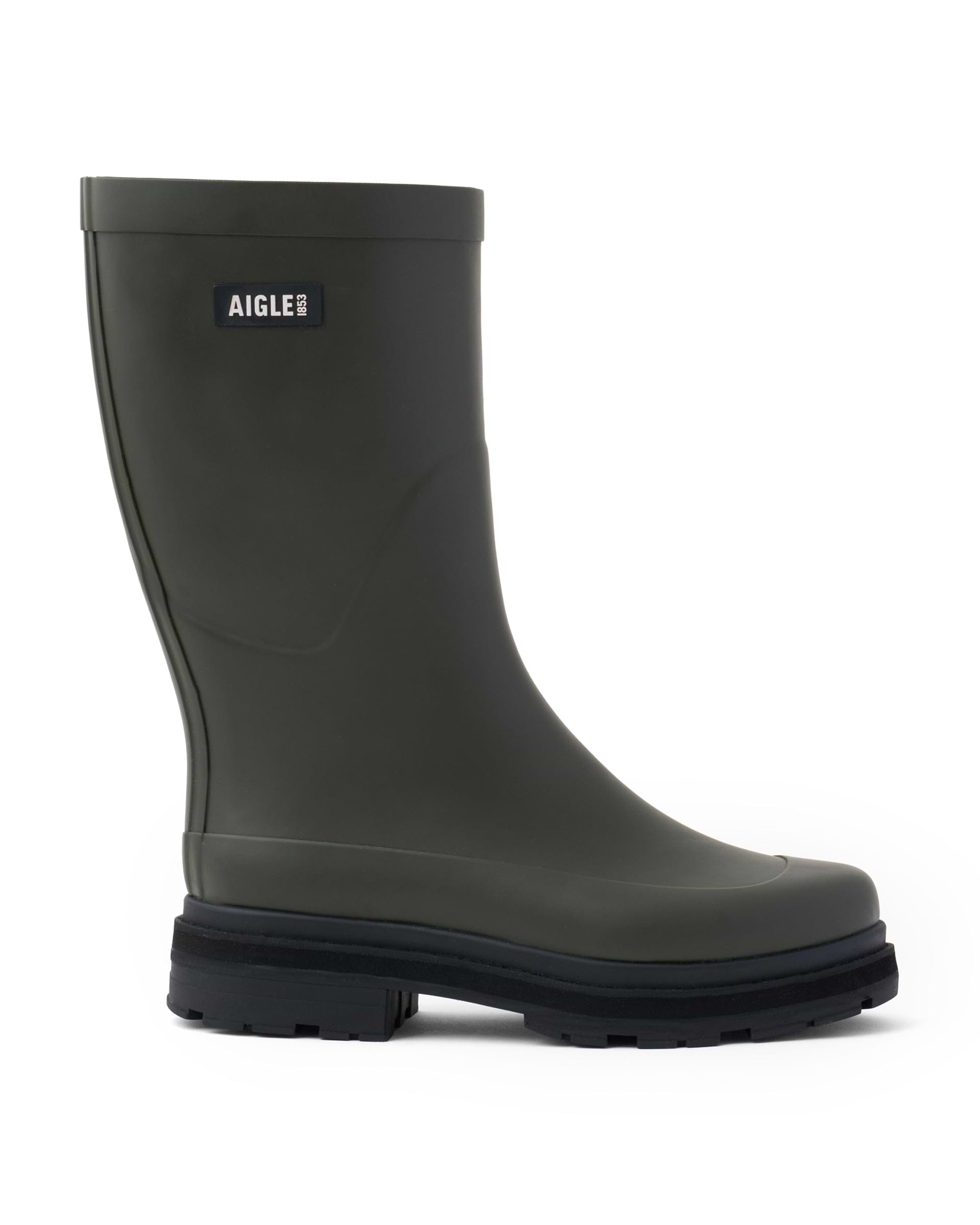 AIGLE】ミッドレインラバーブーツ ブラック・グリーン | 海外製 レイン