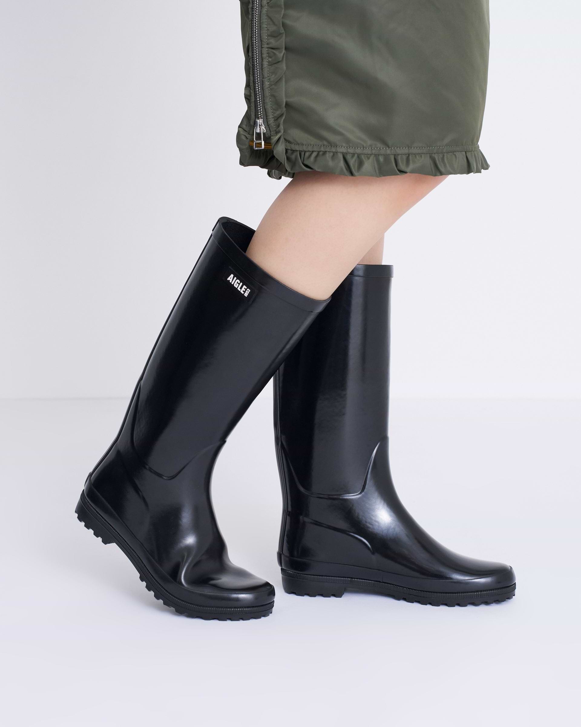 AIGLE】エリオサラバーブーツ ブラック | 海外製 ロングラバーブーツ