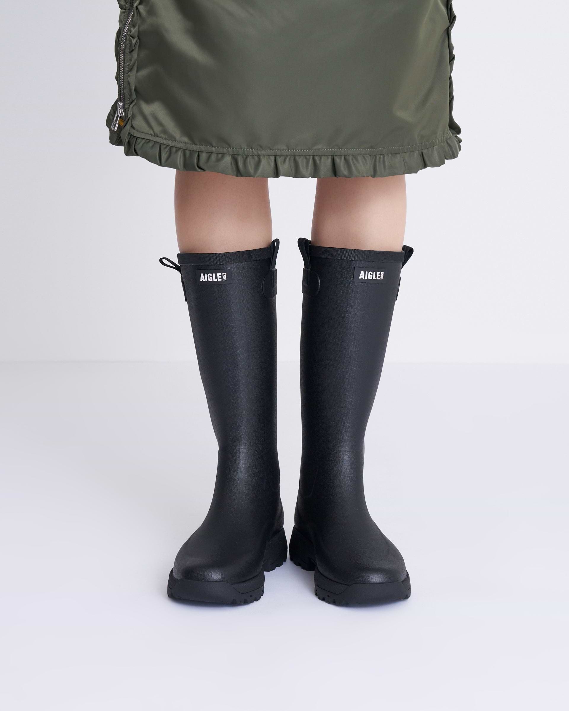 (最終値引)新品　AIGLE アリア　ハイ　ハンティングラバーブーツ　ブラック AIGLE】アリアハイラバーブーツ ブラック | 海外製 ラバーブーツ | F