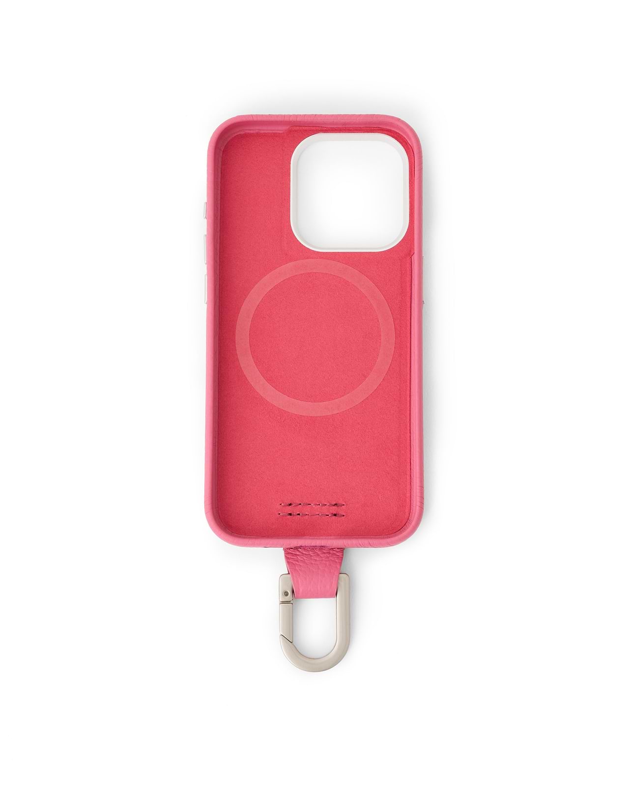 カラビナ付iPhoneケース（ショッキングピンク）