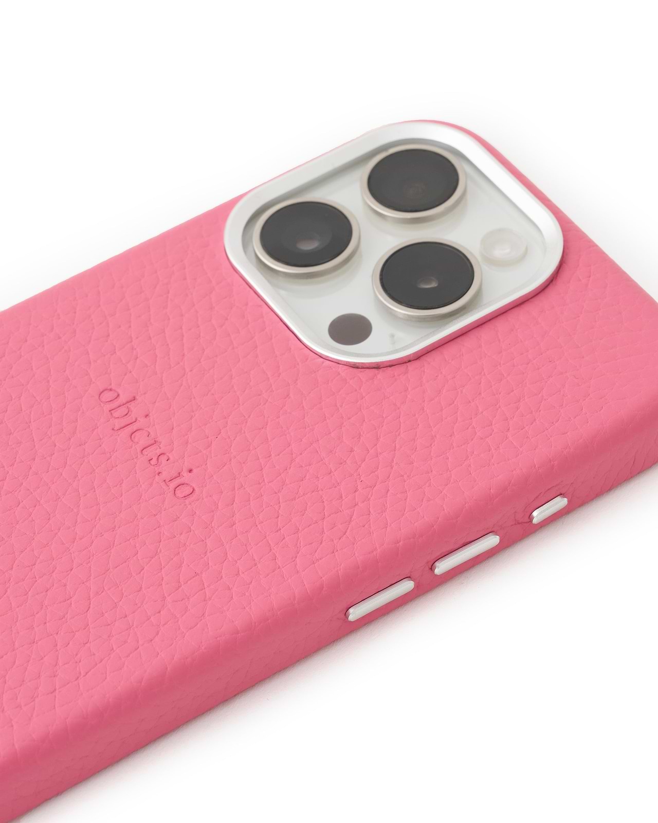 カラビナ付iPhoneケース（ショッキングピンク）