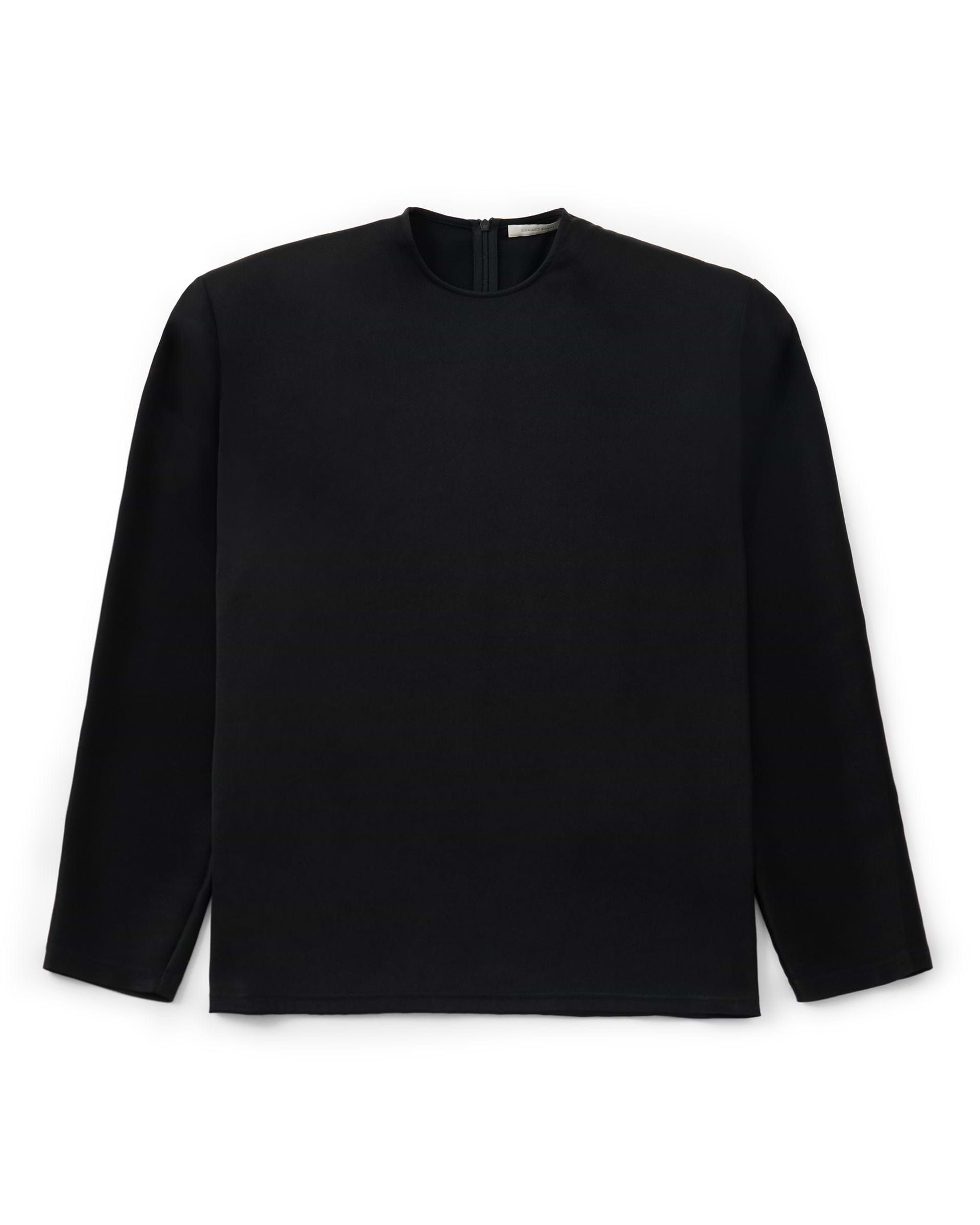 KANAKO SAKAI】サテンショルダーパッド LS ロングTシャツ ブラック
