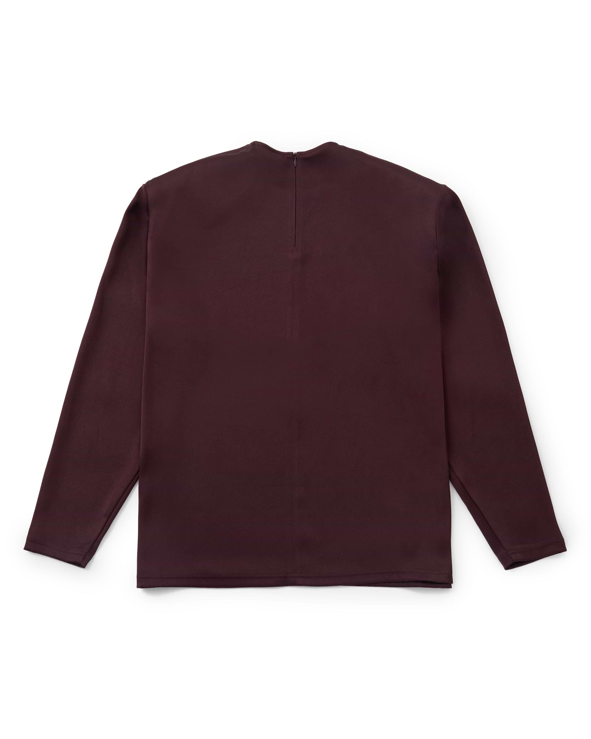 なで肩 KANAKO SAKAI】サテンショルダーパッド LS ロングTシャツ ブラック