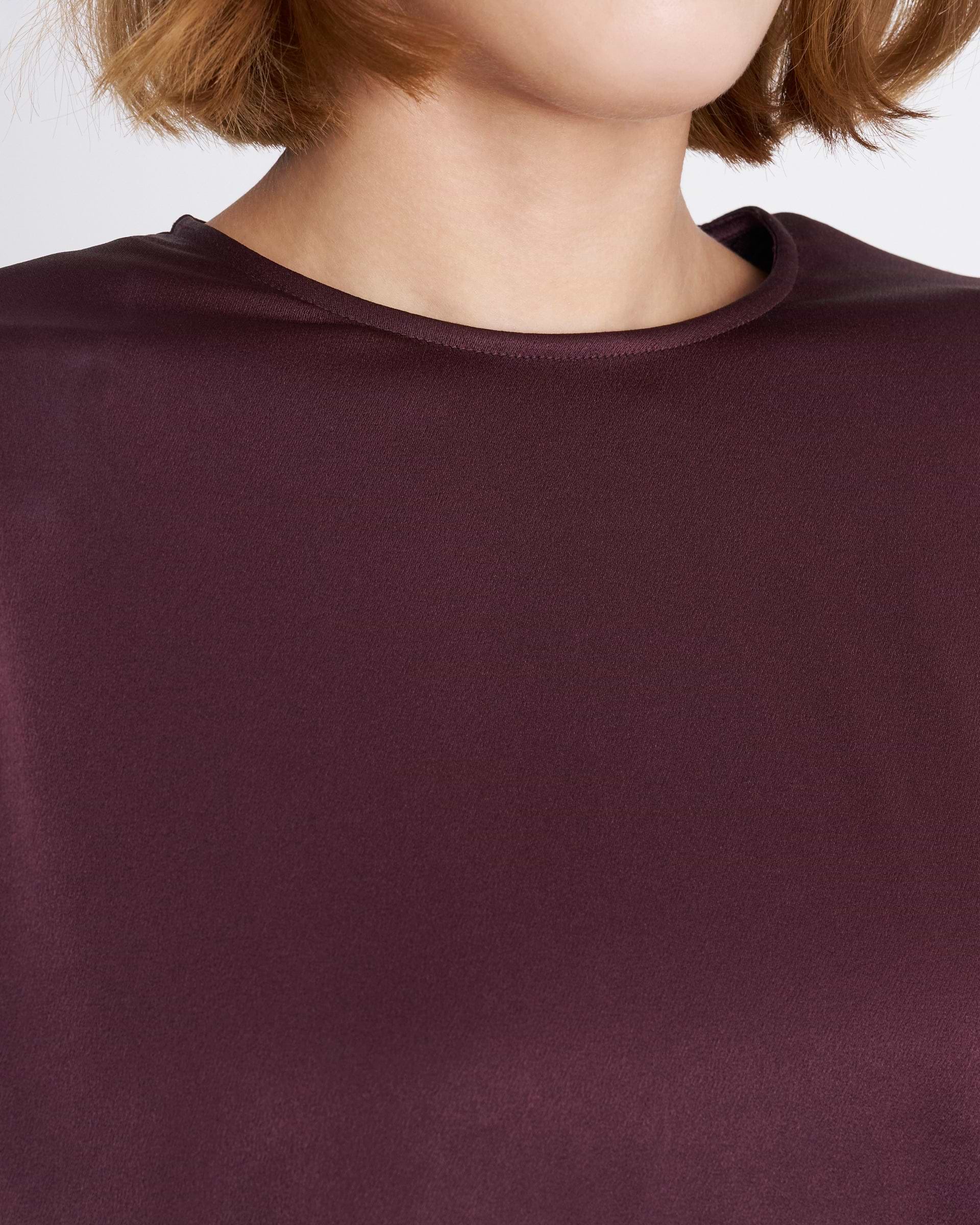 KANAKO SAKAI】サテンショルダーパッド LS ロングTシャツ ブラック