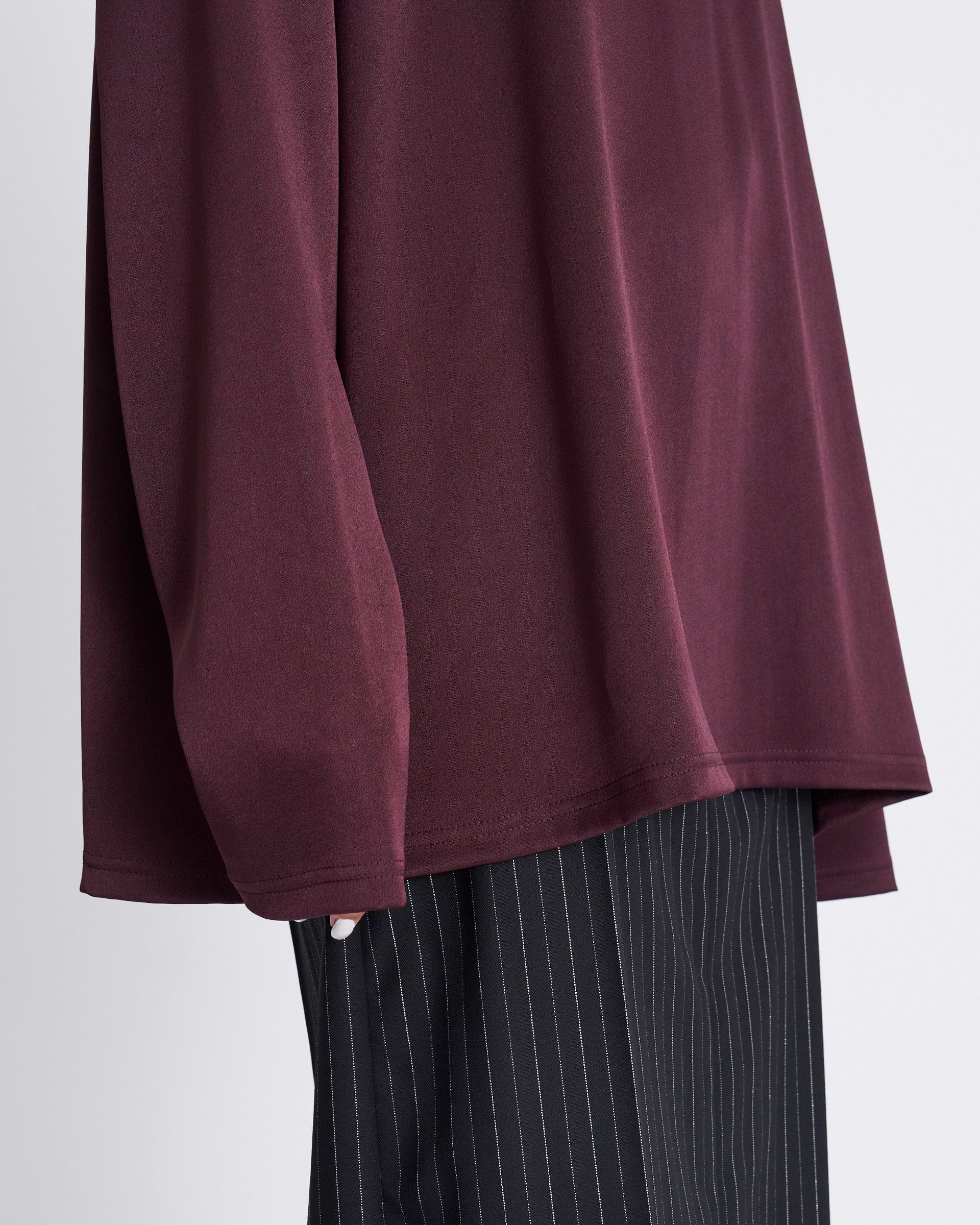 KANAKO SAKAI】サテンショルダーパッド LS ロングTシャツ ブラック