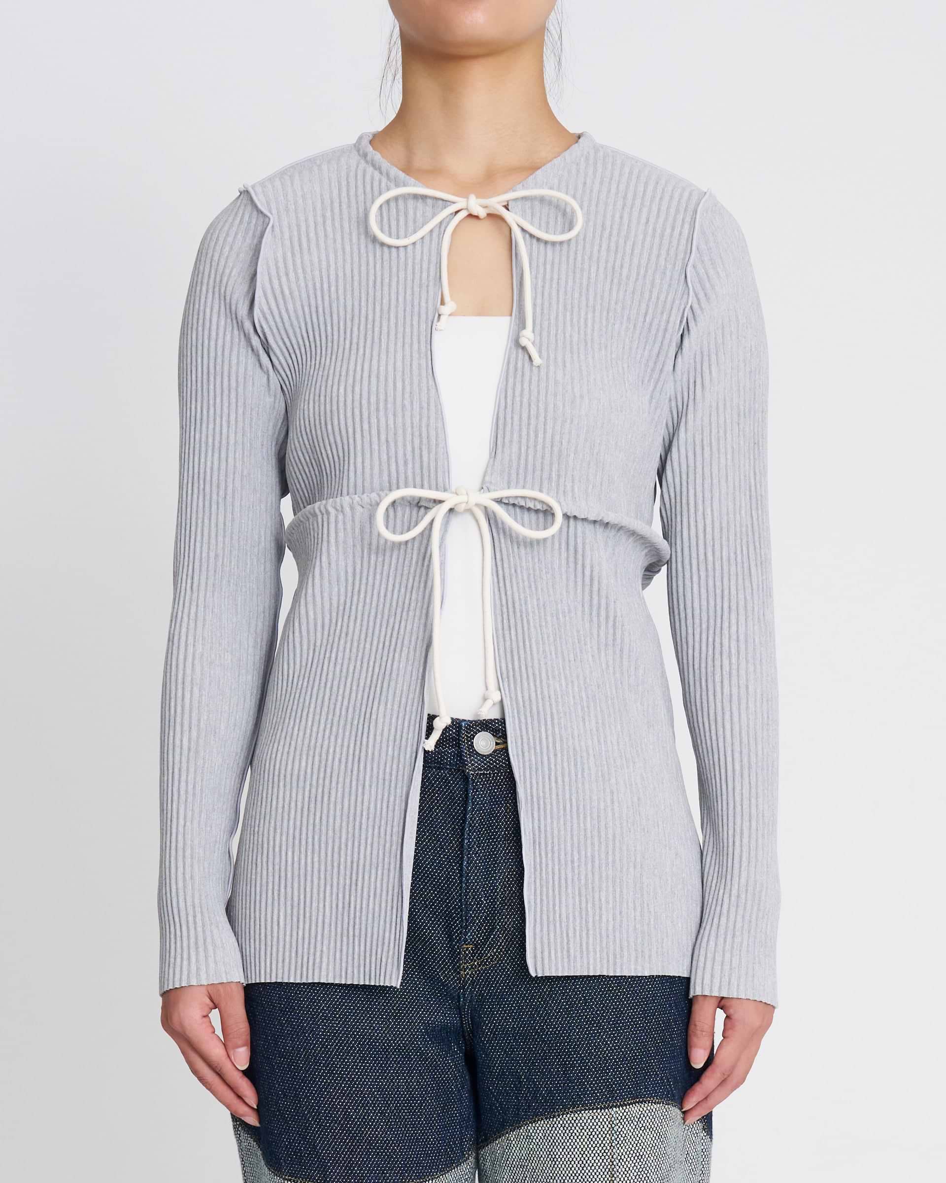 kotohayokozawa カーディガンCRISP ROPE CARDIGAN kotohayokozawa】クリスプロープカーディガン グレー・ブラック | 日本