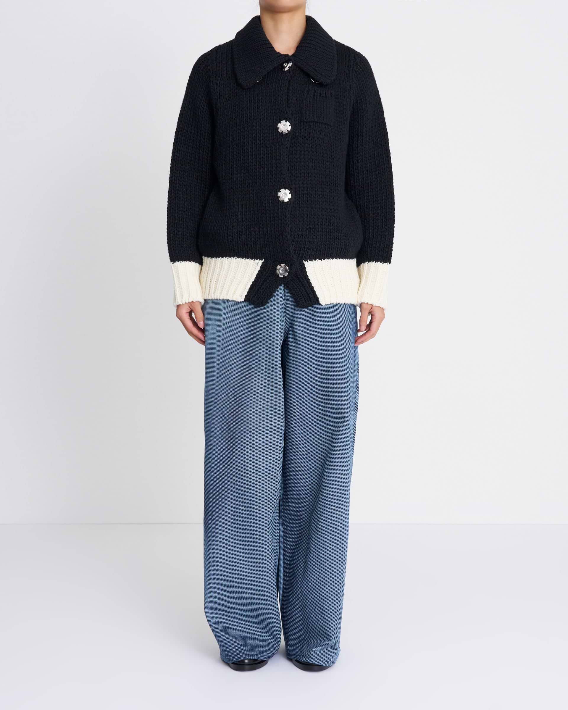 OUAT  KNIT メタニット　SUPER A MARKET OUAT】メタニット | ブラック | 日本製 ニットガーディガン | F/STORE