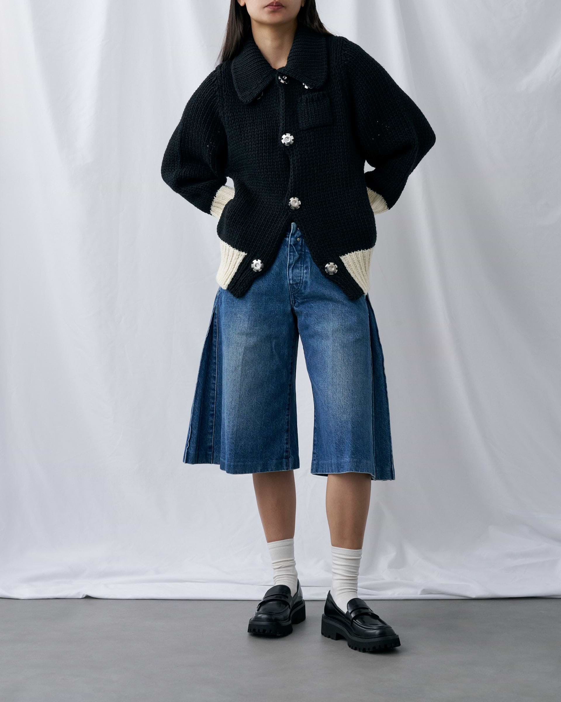 OUAT】メタニット | ブラック | 日本製 ニットガーディガン | F/STORE