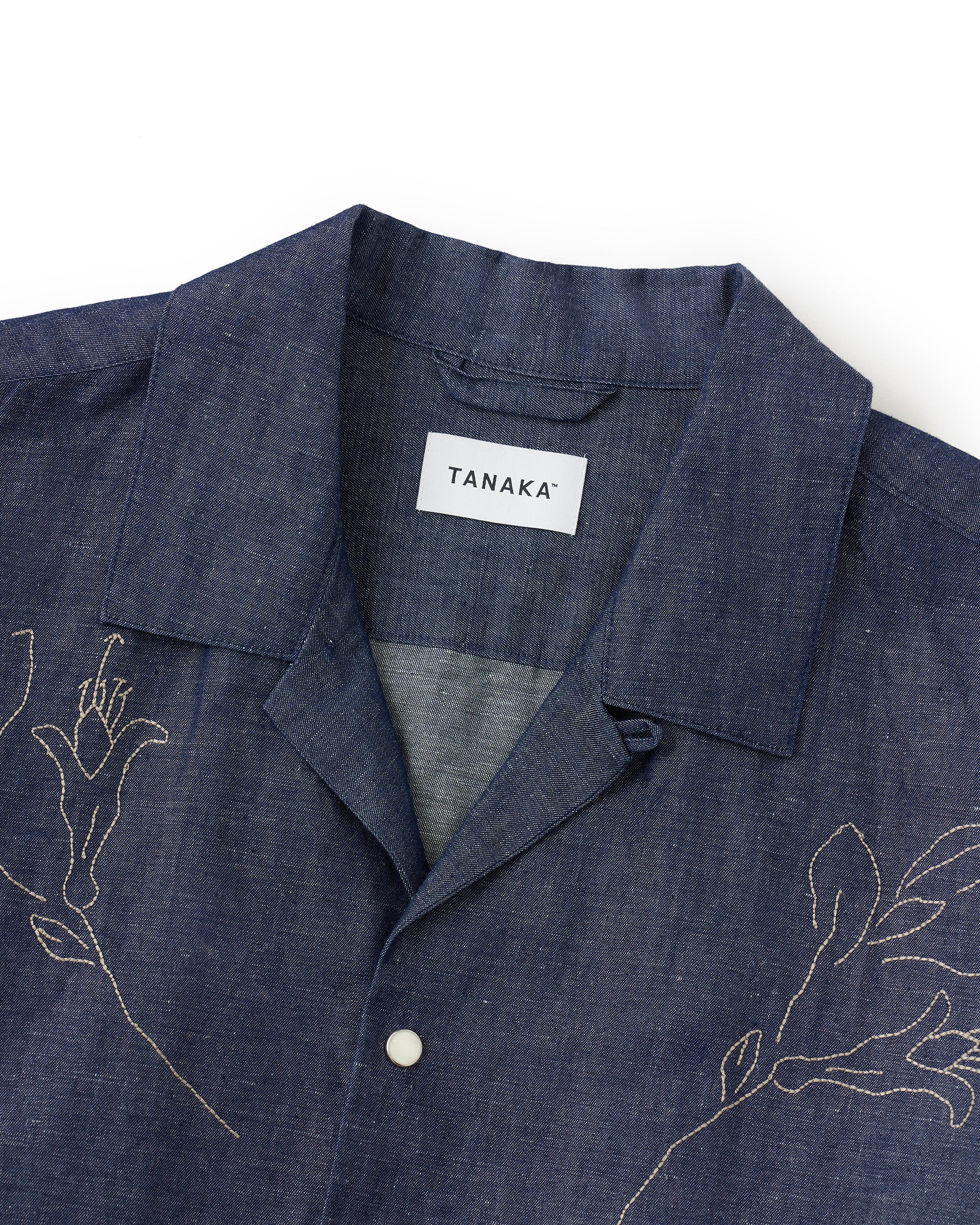 TANAKA】ザ・シャツ | オープンカラー ロングスリーブ | 刺繍