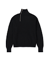 【26SS】コットンカシミアアシンメトリーハーフジッププルオーバー