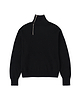 【26SS】コットンカシミアアシンメトリーハーフジッププルオーバー