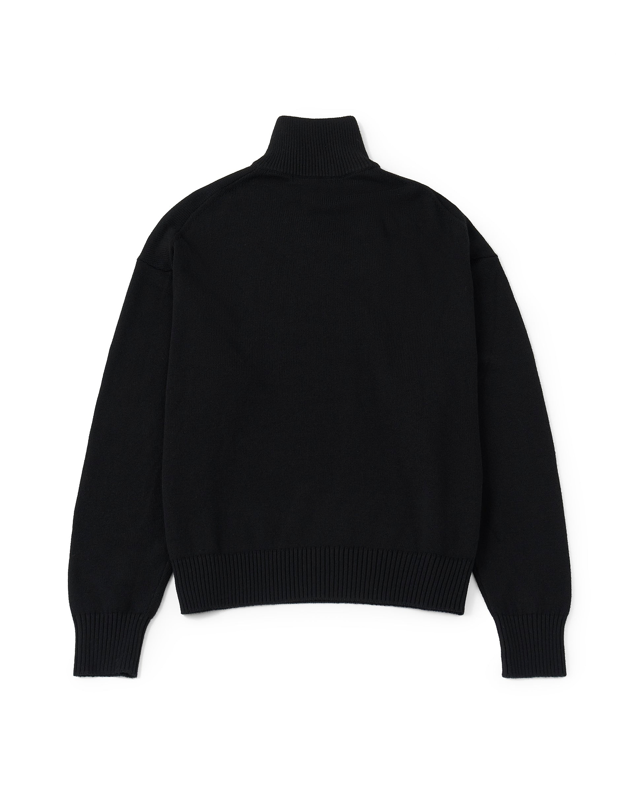 【26SS】コットンカシミアアシンメトリーハーフジッププルオーバー