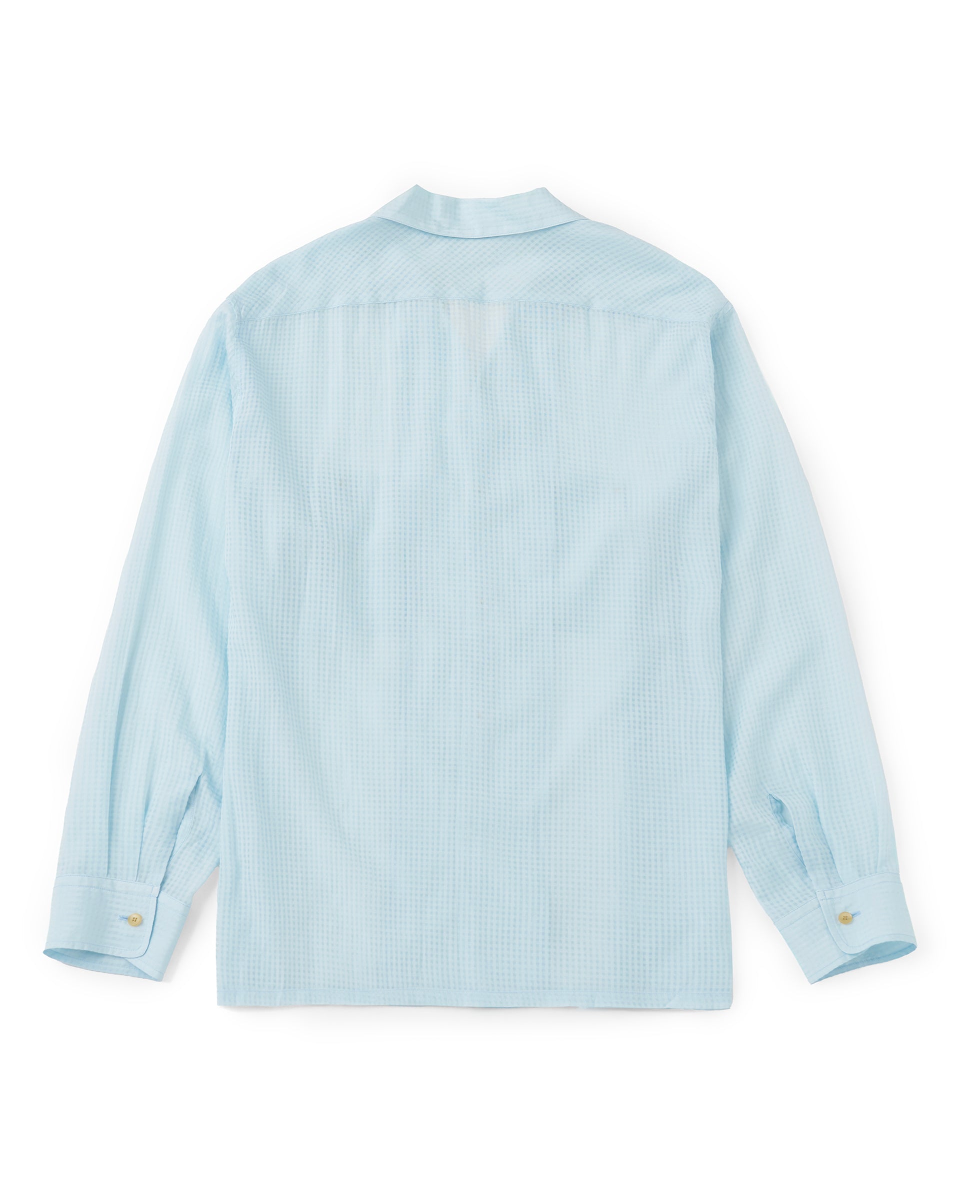 いのうえ出品ページ白いベースカラー SEVEN BY SEVEN】シアーオープンカラーシャツ L/S | 長袖 透け感
