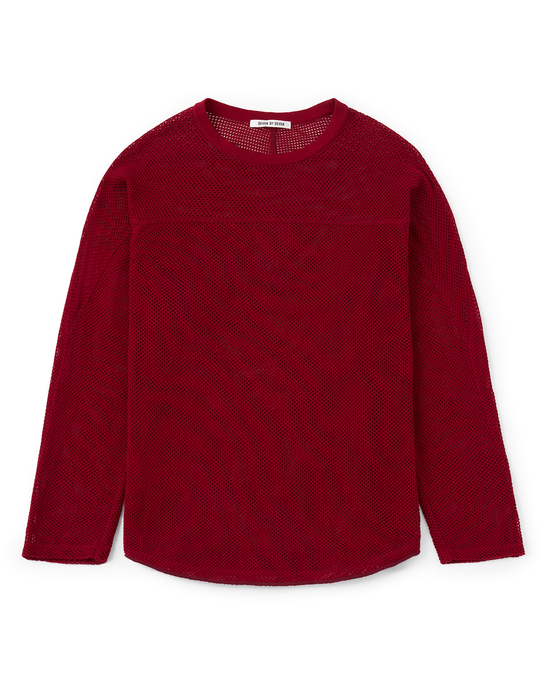 SEVEN BY SEVEN】フットボールニットTシャツ L/S | ハイゲージメッシュ