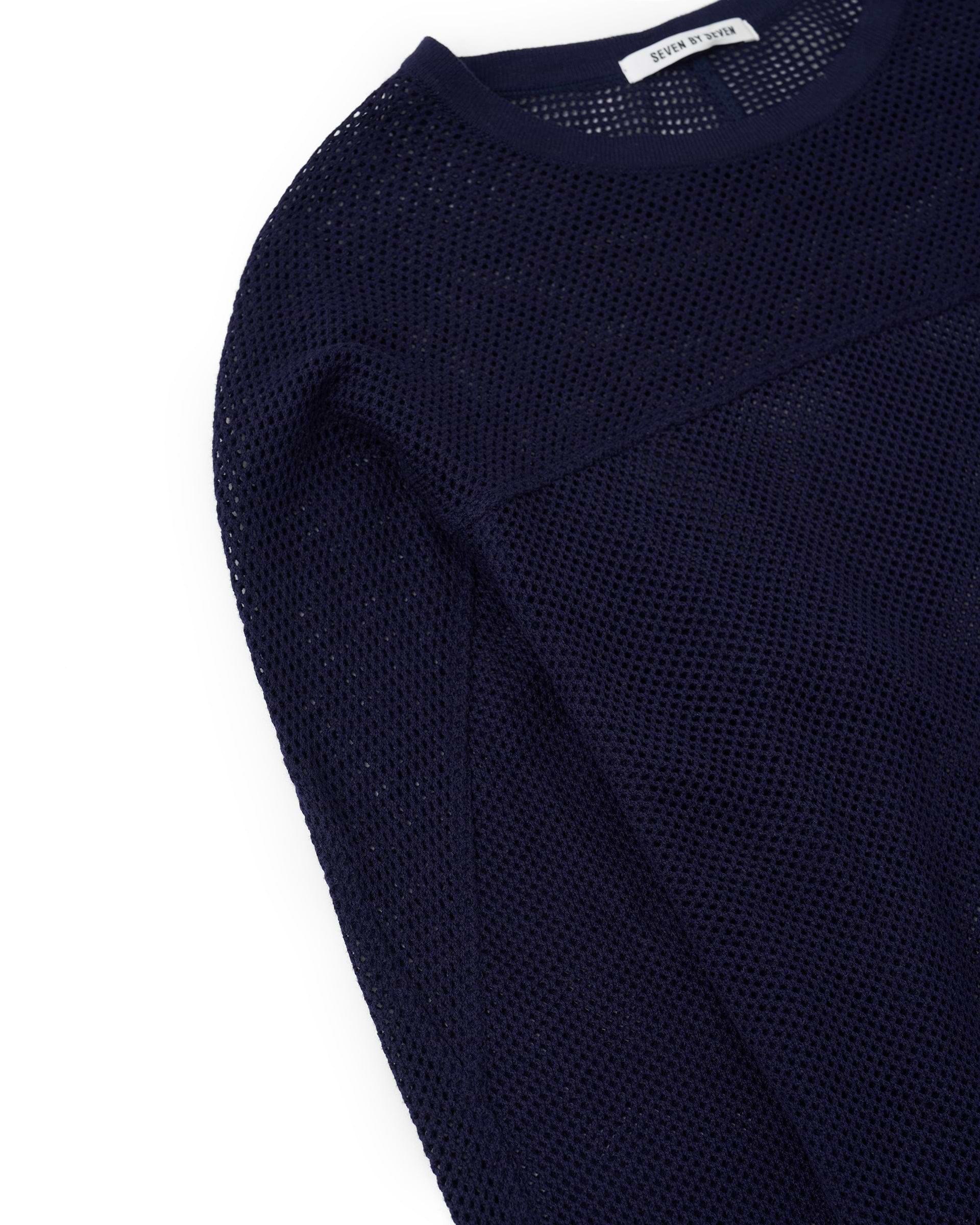 SEVEN BY SEVEN】フットボールニットTシャツ L/S | ハイゲージメッシュ