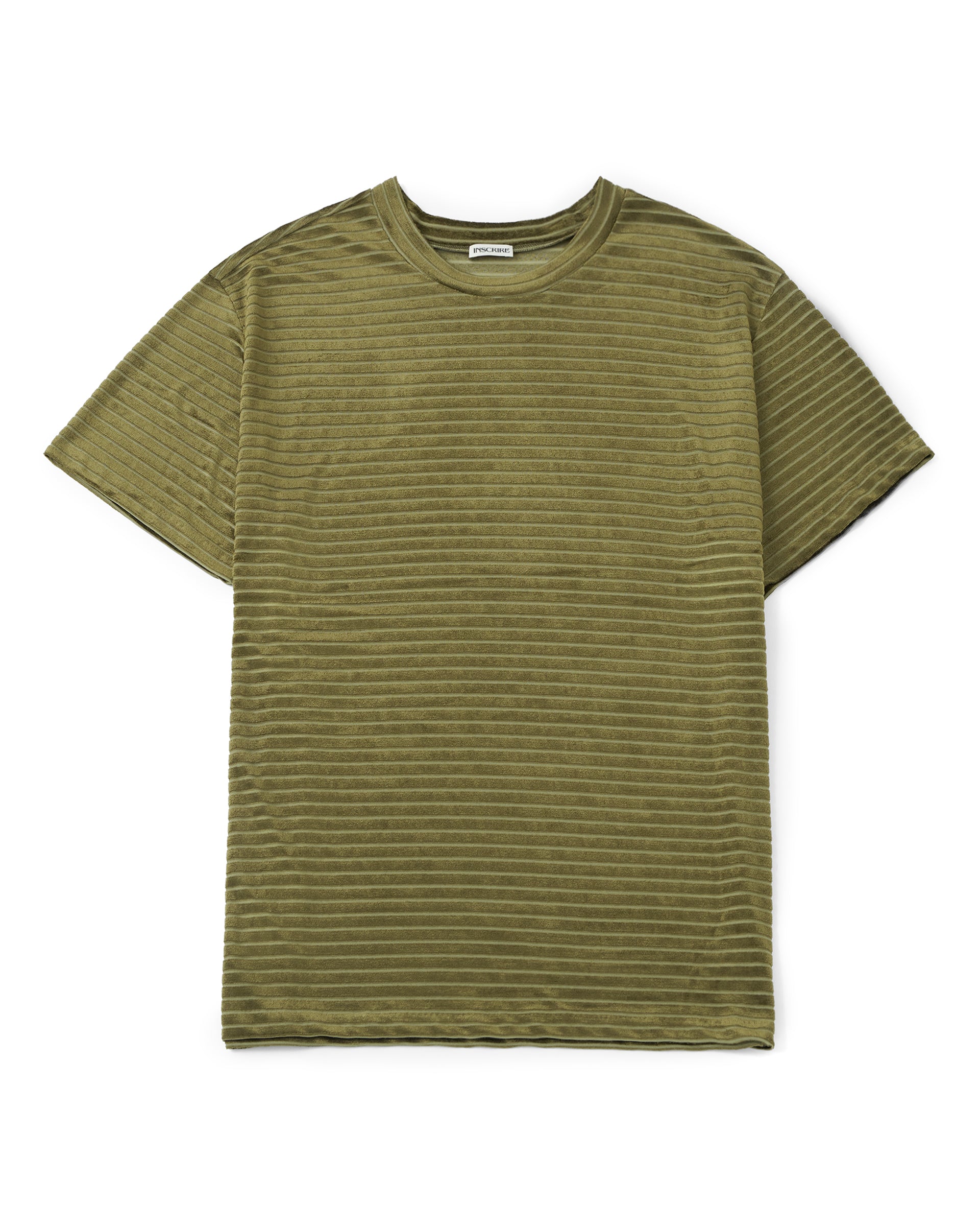 INSCRIRE】ベロアボーダーTシャツ | グリーン | ボーダー | F/STORE