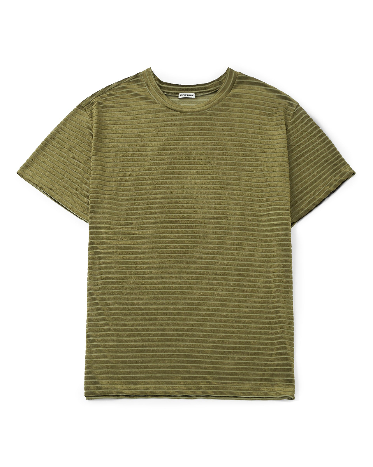 INSCRIRE】ベロアボーダーTシャツ | グリーン | ボーダー | F/STORE 