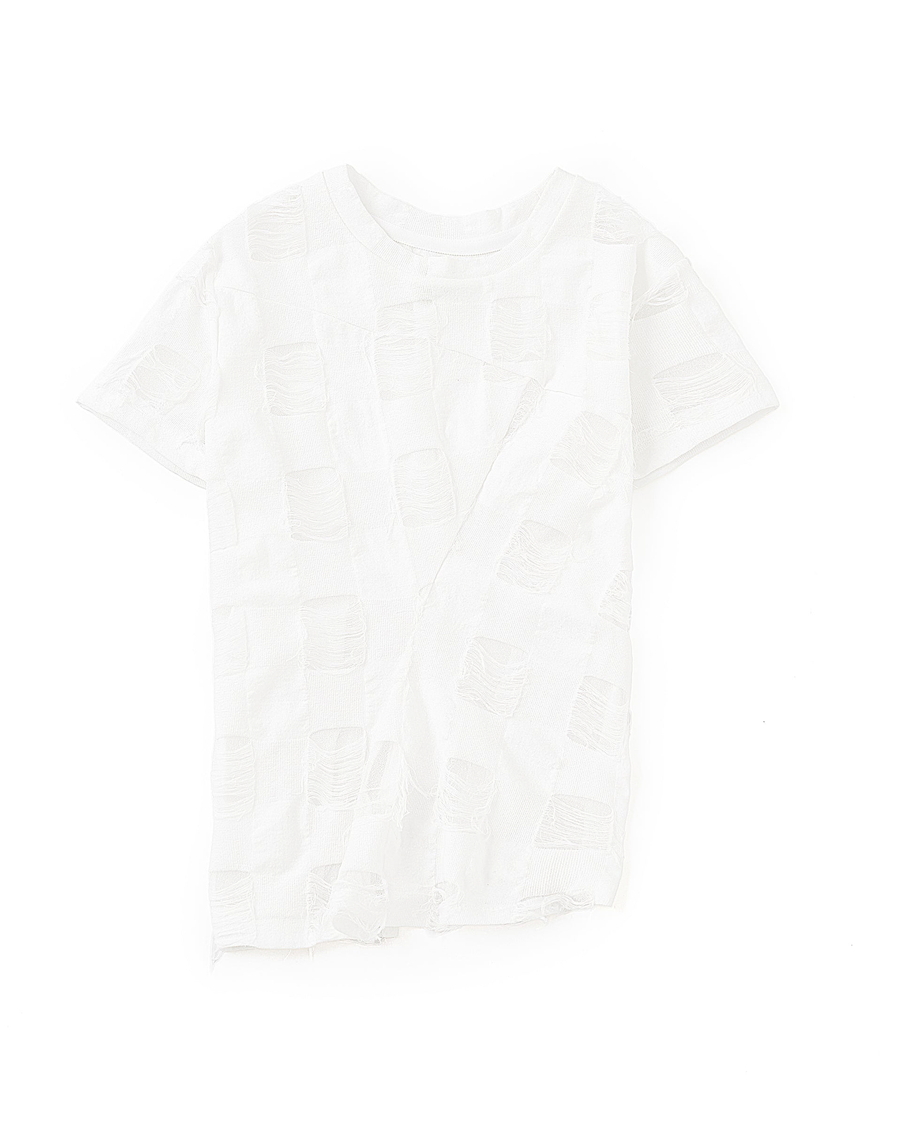 【26SS】ツイステッドクラッシュギンガムTシャツ