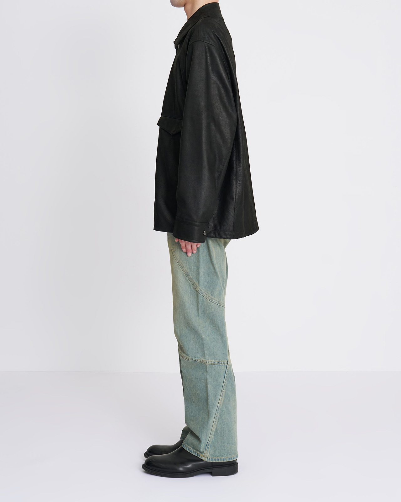 【26SS】アセントレザーシャツ