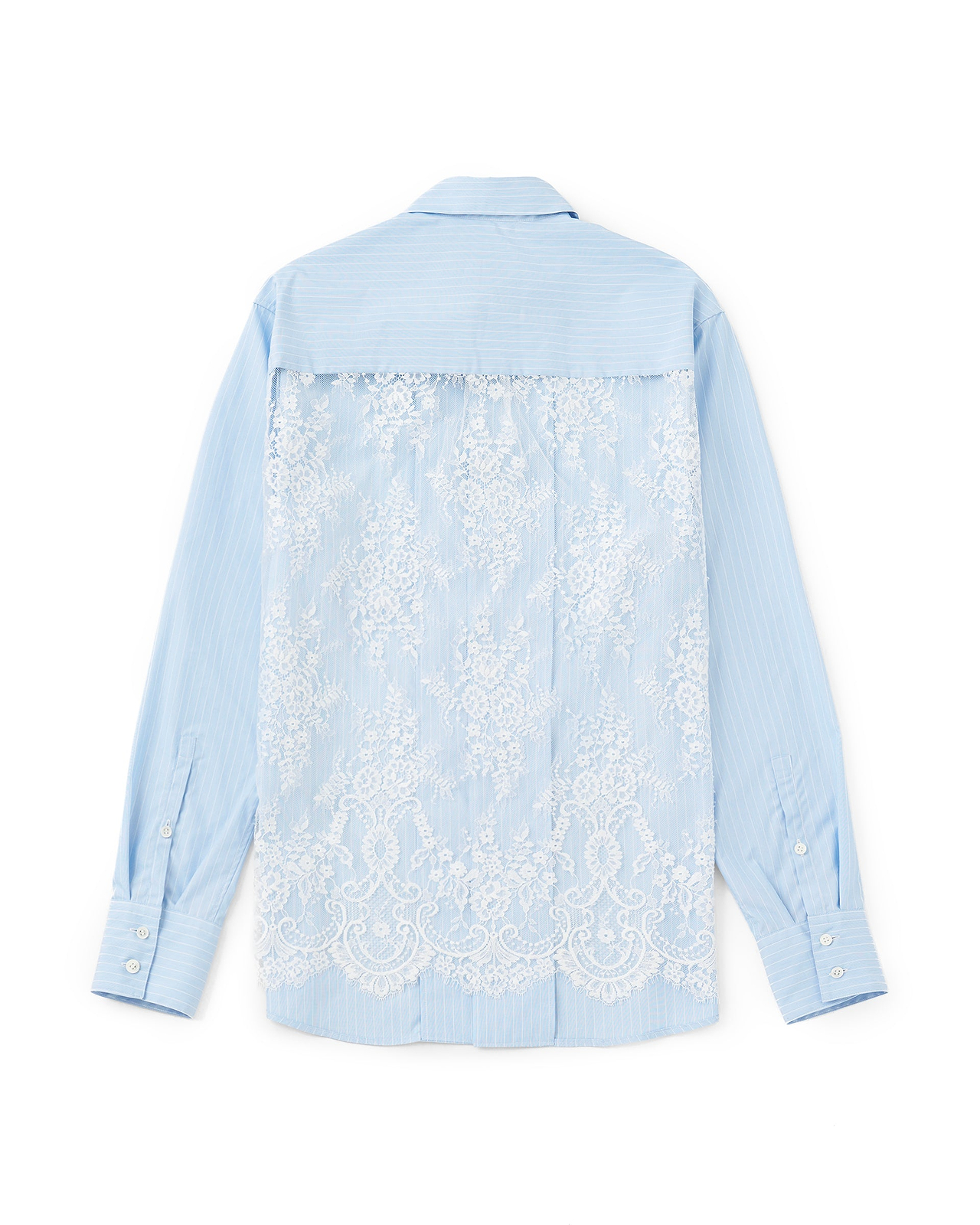 【26SS】ストライプ レースバックパネルシャツ