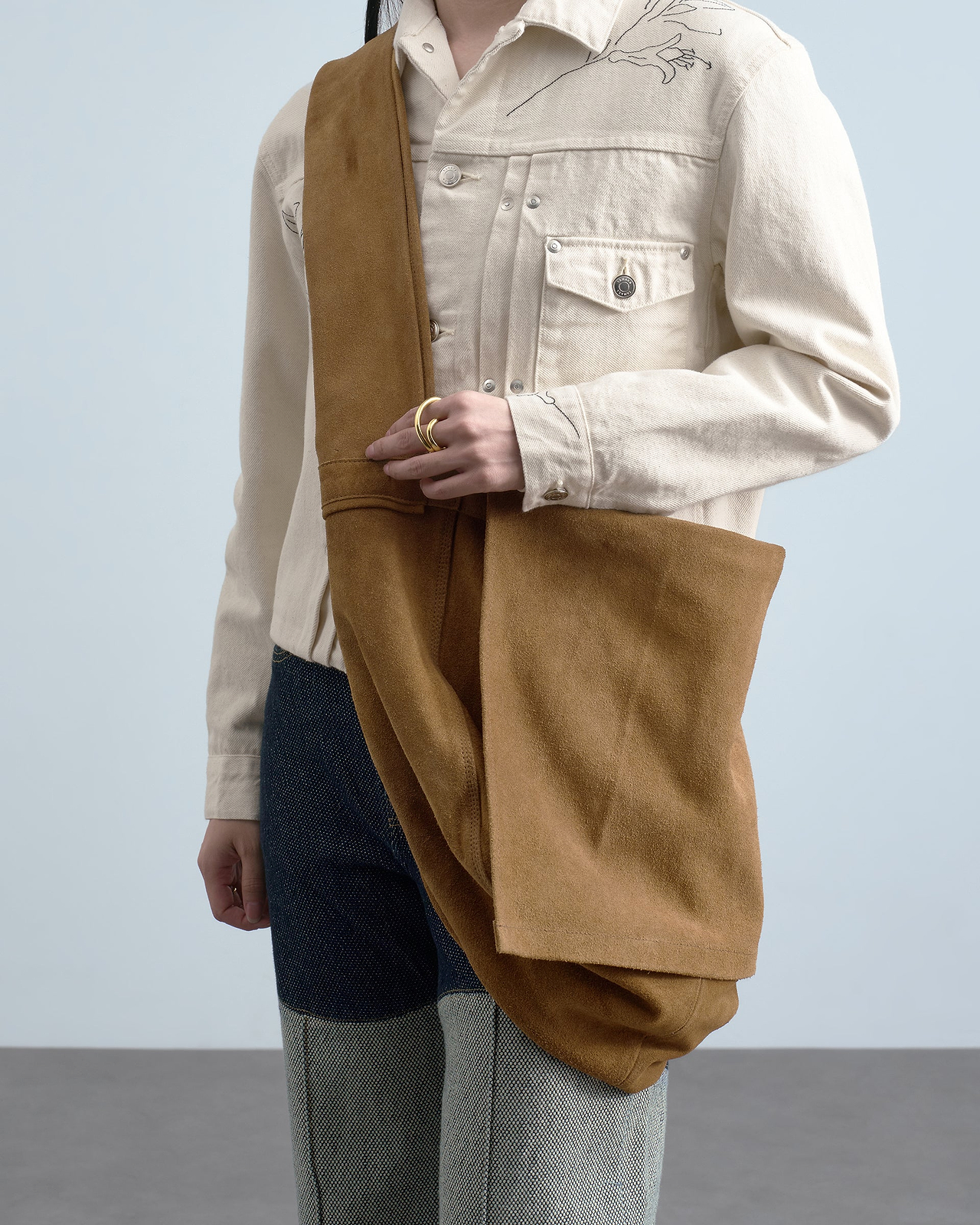 【26SS】レザーショルダーバッグ（カウスプリットレザー）