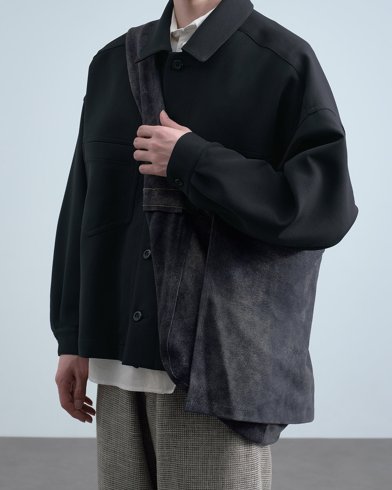 【26SS】レザーショルダーバッグ（ゴートスエード アンティークフィニッシュ）