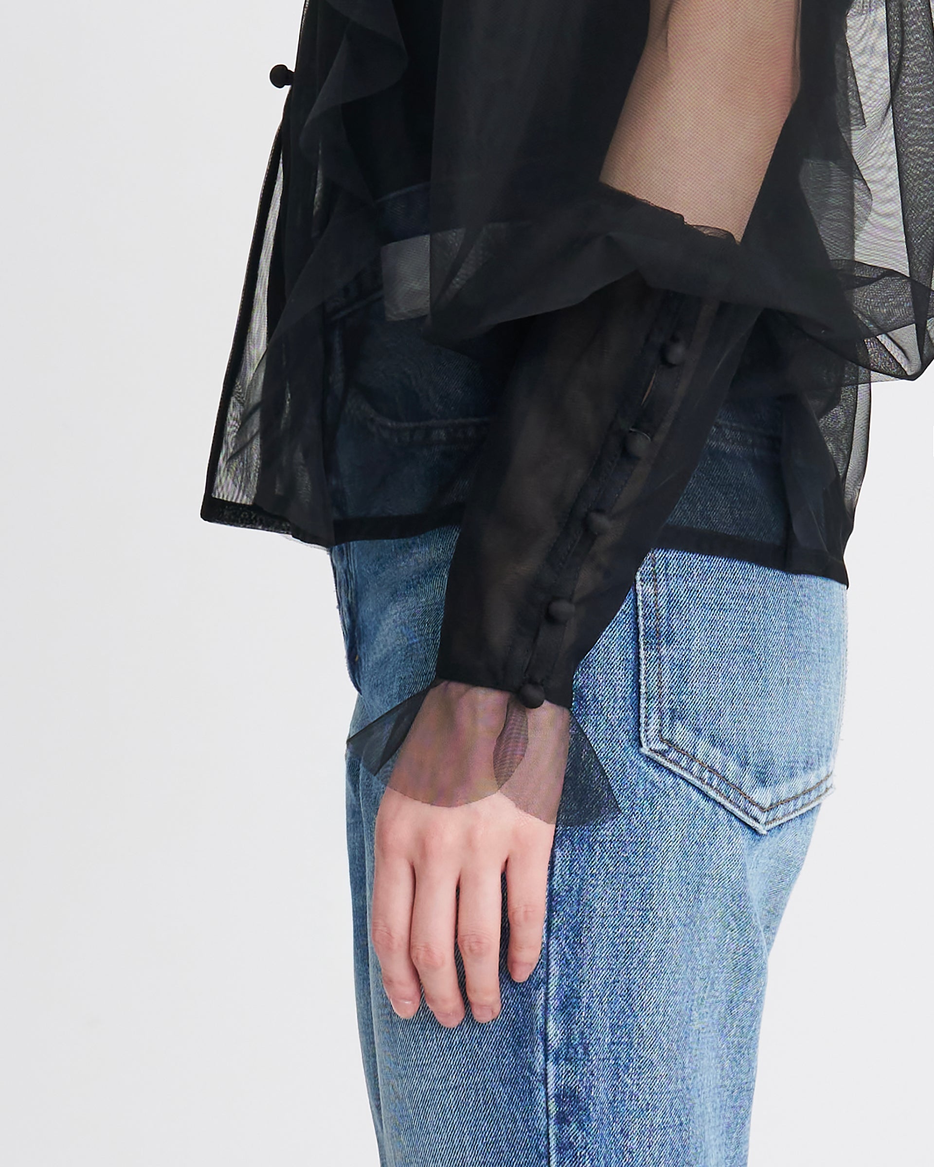 VIVIANO】チュールシュミーズ | シアー シャツ | ブラック | F/STORE VIVIANO】チュールシュミーズ | シアー シャツ | ブラック | F/STORE