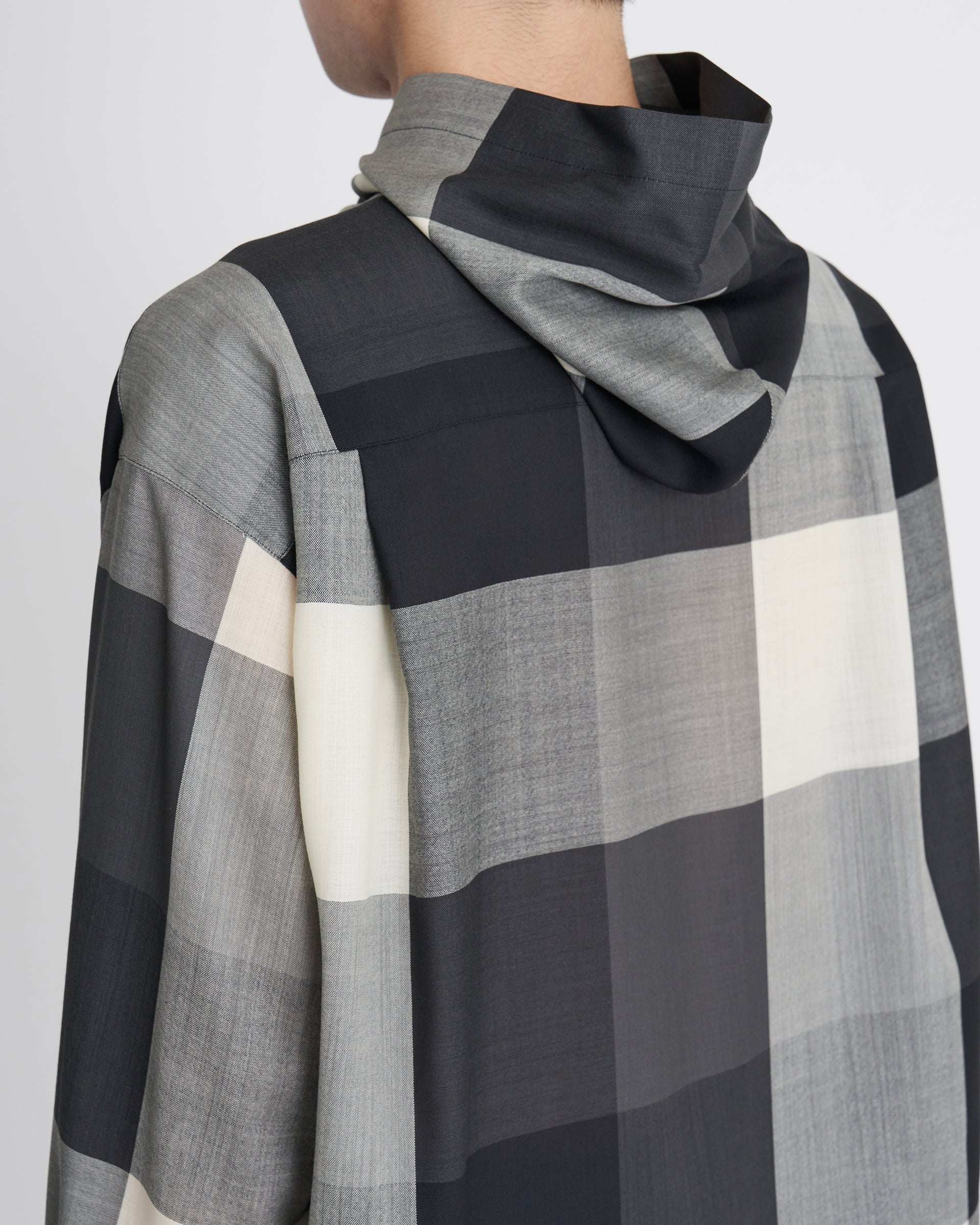 OVERCOAT】フードライトウールシャツ | モノトーン | チェック | F