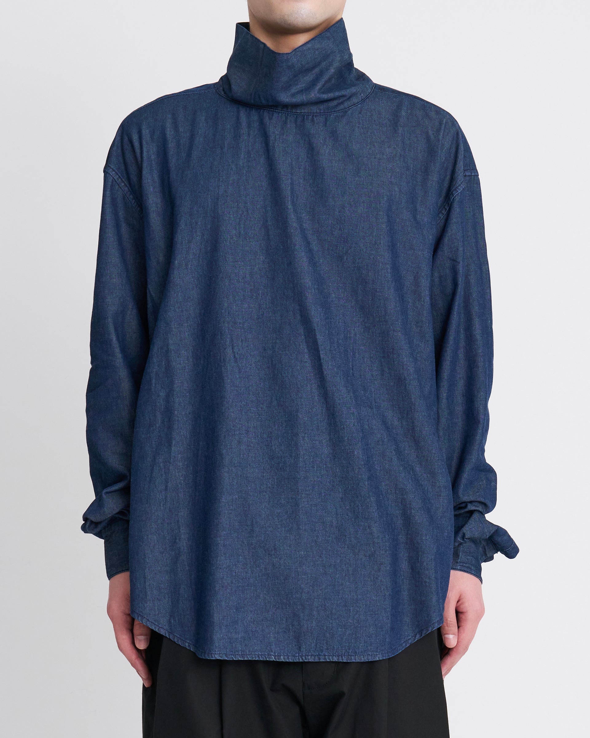 SEEALL】フェンシングシャツ | 定番人気 デニムシャツ | ハイネック