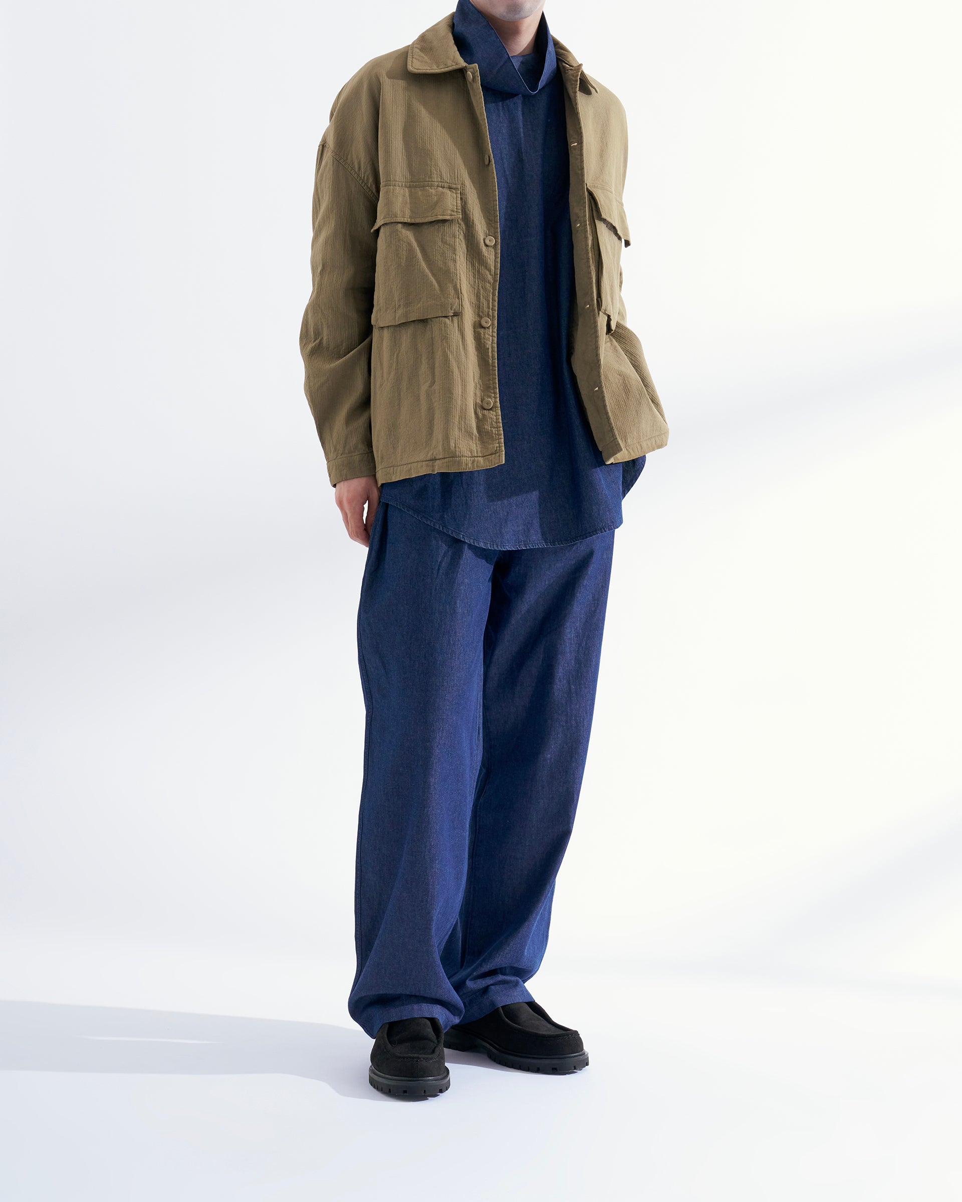 SEEALL】フェンシングシャツ | 定番人気 デニムシャツ | ハイネック