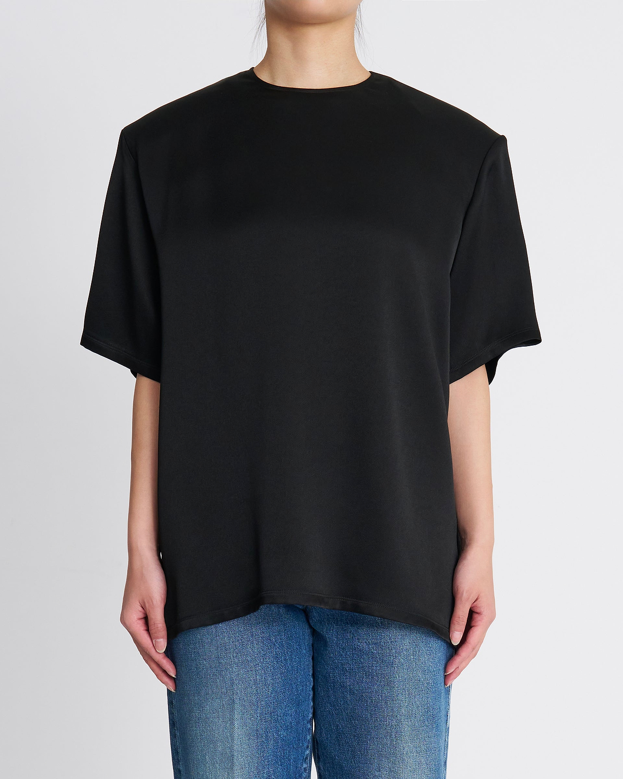 【26SS】サテンショルダーパッドTシャツ