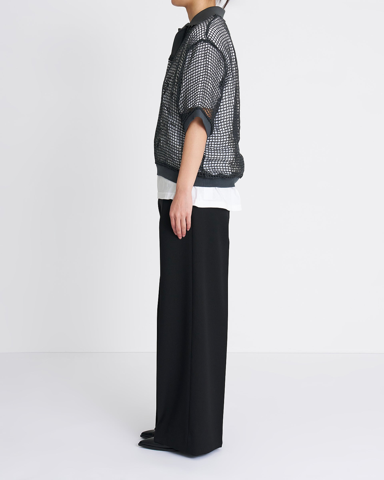 【26SS】スクエアメッシュスキッパーポロ
