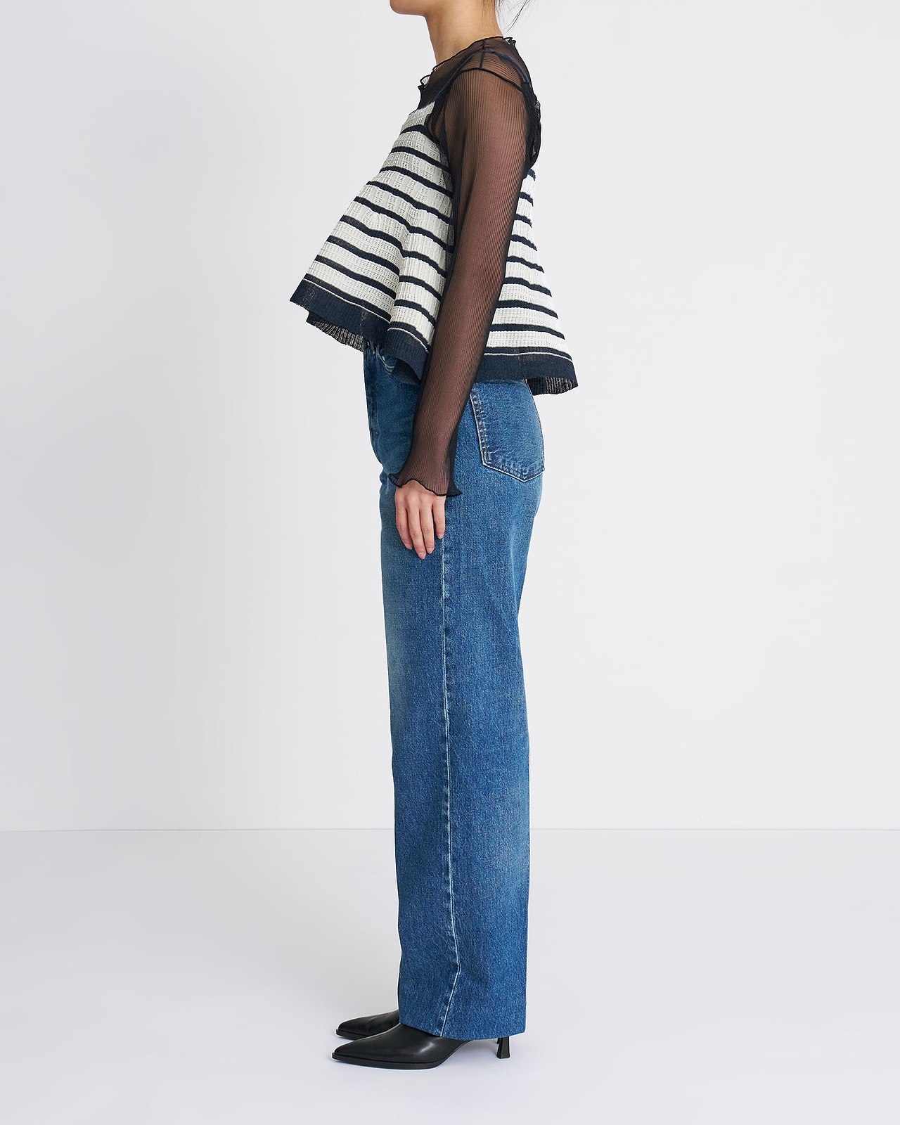 【26SS】アシンメトリーストライプシームレスキャミ